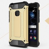 Armor Guard Kunststof + TPU Hybrid Hoesje Telefoon Hoesje Huawei P10 Lite - Goud