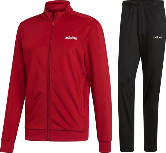 adidas MTS Basics Trainingspak - Maat S - Mannen - rood/zwart adidas MTS Basics Trainingspak - Maat S - Mannen - rood/zwart