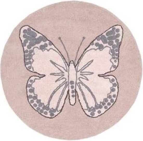 Vloerkleed Butterfly nude - diameter 160 cm