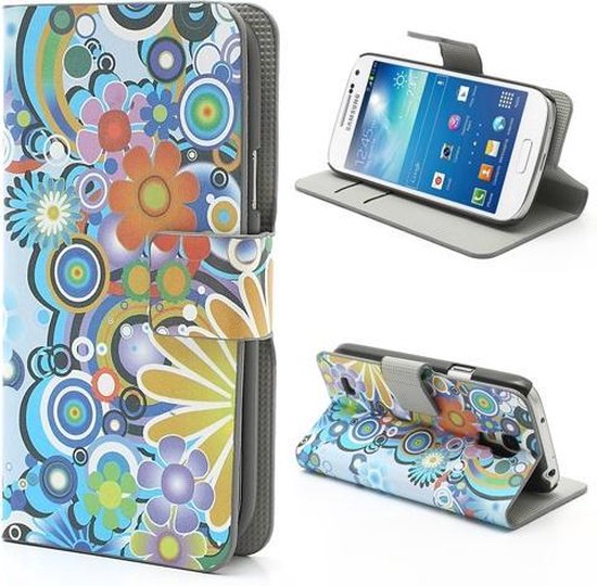 Conventie plannen beroemd Shop4 - Samsung Galaxy S4 Mini - Wallet Case Hoesje Retro Bloemen | bol.com