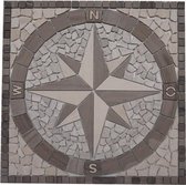 Mozaiek tegel - medallion - windroos - 60 x 60 cm - natuurkleur - 031
