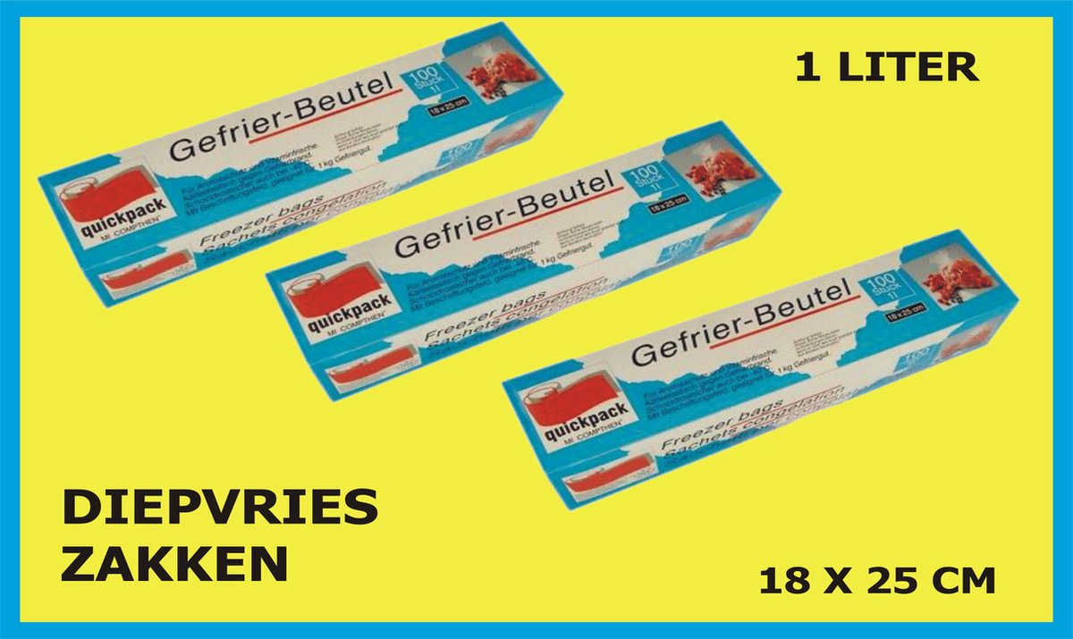 3 X Diepvrieszakken 1 Liter Bol Com