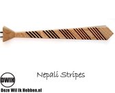 DWIH - houten Stropdas- Nepali - Stripes