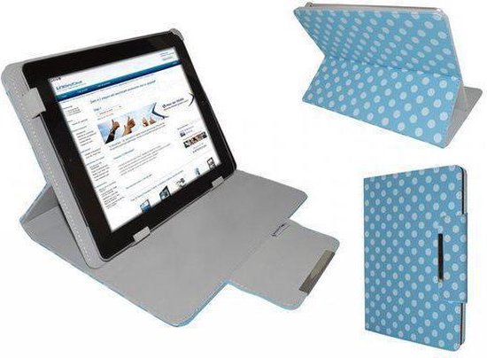 Polkadot Hoes  voor de Archos 70d Ereader, Diamond Class Cover met Multi-stand, Blauw, merk i12Cover