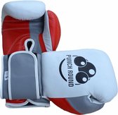 Punch Round™ Champion Bokshandschoenen Leder Wit Grijs Rood 12 OZ