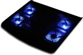 Dolphix - Laptop Koeler met 5 fans en Blauwe LED Licht - Professionele Notebook Cooling Pad 5 Stille Coolers / Koeler Fan | laptopstandaard | Ventilator | Laptop Koeler| Notebookstandaard | voor 11 tot 15.4 inch laptops - Zwart