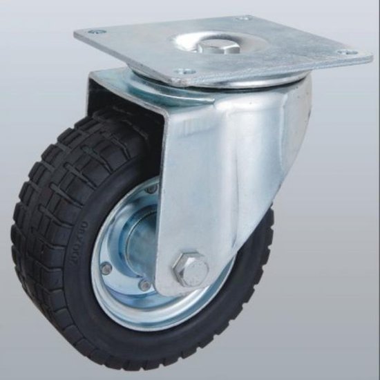 Breed rubber zwenkwiel - 200mm - 600kg
