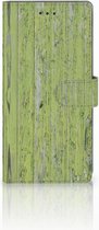 Geschikt voor Samsung Galaxy Note 8 Bookcase hoesje Design Green Wood