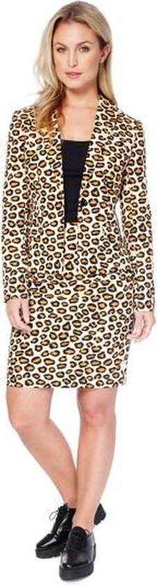 Plaatsen interferentie Bewolkt Dames mantelpakje met luipaard print 38 (m) - verkleedkleding | bol.com