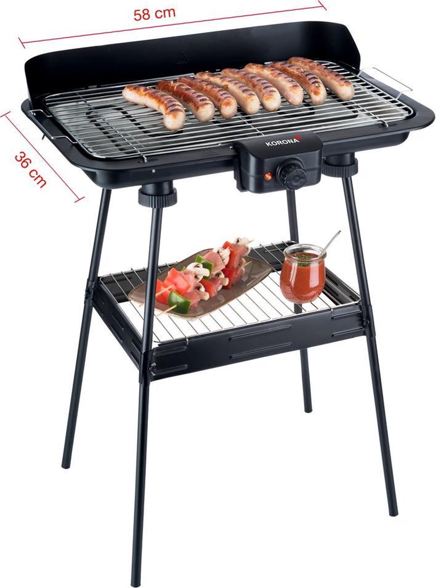 Korona Elektrische barbecue op standaard - 51x30 cm - 2200W | bol.com