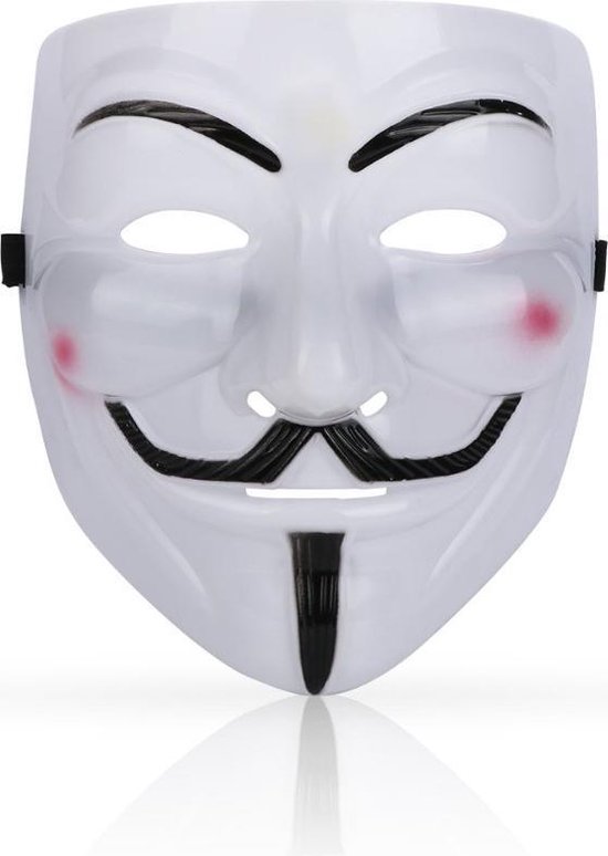 Bestaan Wortel Kennis maken Face Mask Anonymous - Stevig - Wit - Hacker - Verkleden - Masker -  Gezichtsmasker -... | bol.com