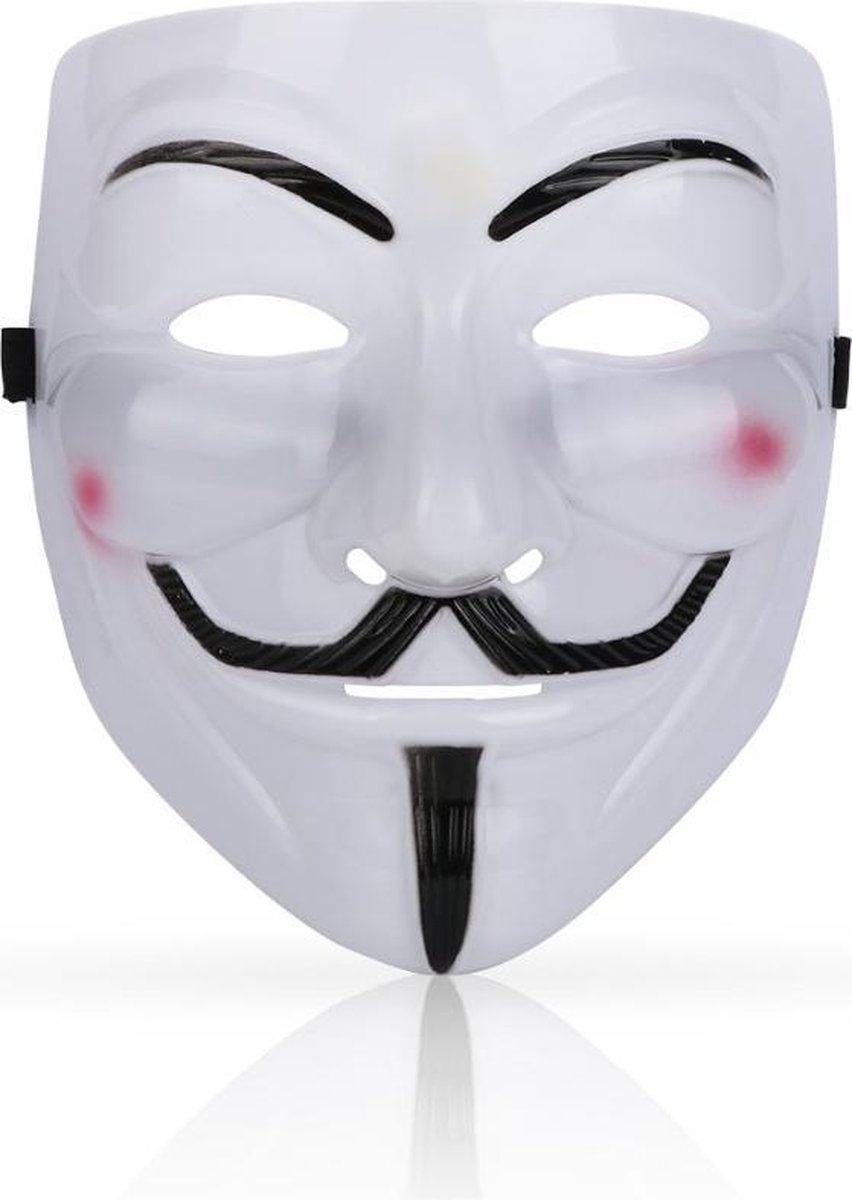 Face Mask Anonymous - Stevig - Wit - Hacker - Verkleden - Masker -  Gezichtsmasker -... | bol.com