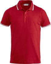 Amarillo polo pique tipping rood/wit m