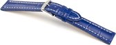 Horlogeband Kalimat WN Navyblauw - Leer - 20mm