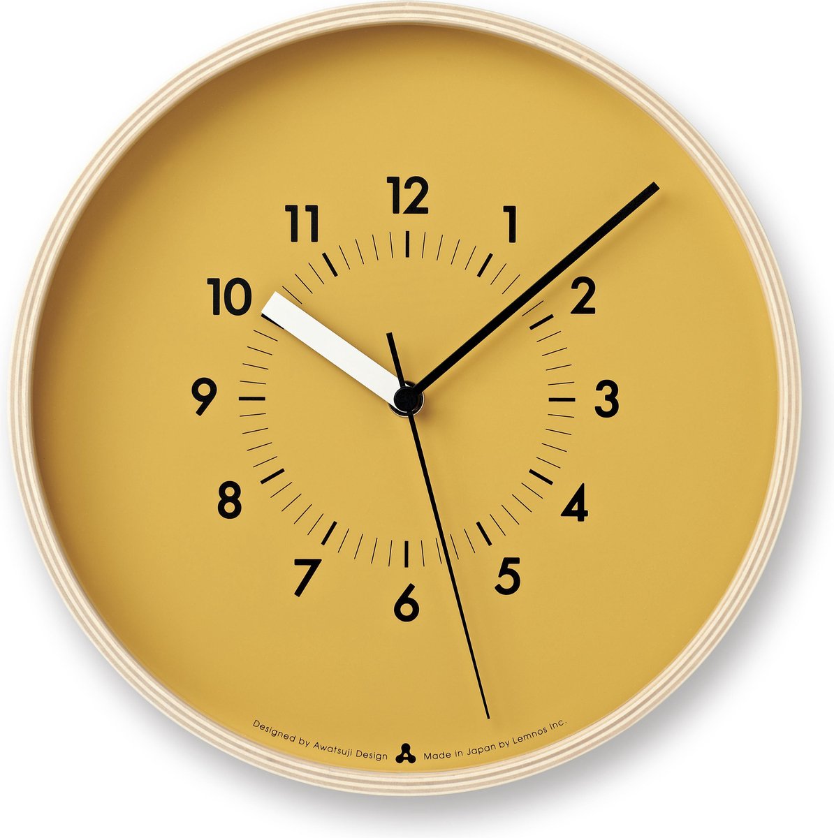 Lemnos AWA design klok Soso | Moderne wandklok met minimalistisch ontwerp | Eigenschappen: oranje 25 4cm 2 jaar garantie Hout