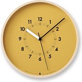 Lemnos AWA design klok Soso | Moderne wandklok met minimalistisch ontwerp | Eigenschappen: oranje, 25,4cm, 2 jaar garantie, Hout