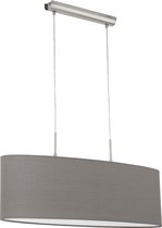 EGLO Pasteri - Hanglamp - 2 Lichts - Lengte 750mm. - Nikkel-Mat - Antraciet-Bruin