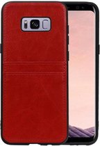Back Cover met 2 Pasjeshouder Hoesje Geschikt voor Samsung Galaxy S8 Plus Rood