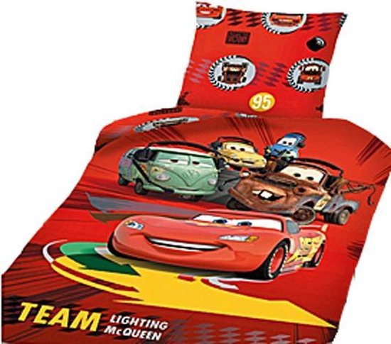 beha zij is Tub Disney Cars - Dekbedovertrek - Eenpersoons - 160x210 cm - Rood | bol.com