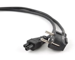 Apparaatsnoer met rechte C5 plug en haakse stekker - 3x 0,75mm / zwart - 1,8 meter