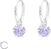 Montebello Oorbellen Cady Violet - Dames - 925 Zilver - Swarovski® ∅6 mm - ∅12 mm