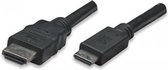 Techly HDMI kabel High Speed met Ethernet-Mini HDMI, 3m zwart.