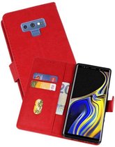 Samsung Galaxy Note 9 Hoesje Kaarthouder Book Case Telefoonhoesje Rood