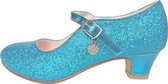 Elsa en Anna schoenen blauw glitterhartje Spaanse Prinsessen schoenen - maat 25 (binnenmaat 17,5 cm) bij verkleed jurk