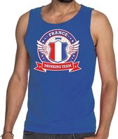 Blauw France drinking team tanktop / mouwloos shirt heren S