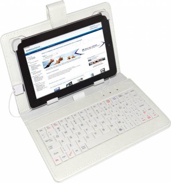 Samsung Galaxy Tab 3 8.0 Keyboard Case, QWERTY Toetsenbord, Wit, merk  i12Cover | bol.com