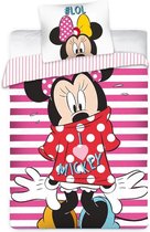 Minnie Mouse Dekbedovertrek #LOL - Eenpersoons - 140x200 cm - Roze