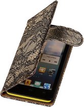 Lace Zwart Huawei Ascend G630 - Book Case Wallet Cover Hoesje