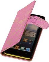 Lace Roze Huawei Ascend P7 - Book Case Wallet Cover Hoesje
