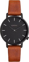 Komono Polshorloge Harlow Cognac W4112 Zwart Cognac ⌀ 36 mm - Dames