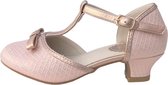 Spaanse Prinsessen schoenen met strikje roze glamour - bruids schoenen - communie - maat 35 (binnenmaat 22,5 cm)