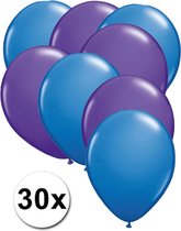 Ballonnen Blauw & Paars 30 stuks 27 cm