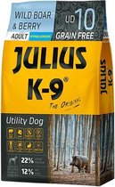 Julius K9 - Graanvrij en hypoallergeen hondenvoer - hondenbrokken op everzwijn/lam/rund & aardappel basis - voor volwassen honden - 10kg