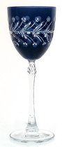Kristallen wijnglazen - Wijnglas ANTOINETTE - grey blue - set van 2 glazen - gekleurd kristal