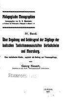 UEber Begabung Und Gehoersgrad Der Zoeglinge Der Badischen Taubstummenanstalten