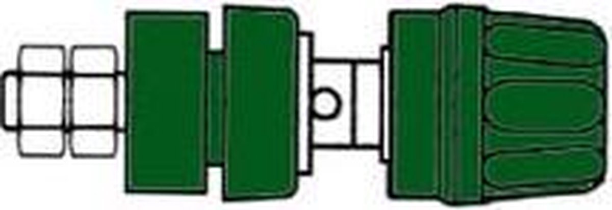 GEISOLEERDE 4mm INBOUWBUS MET KOP EN RING / GROEN (PKI10A) (HM2441A)