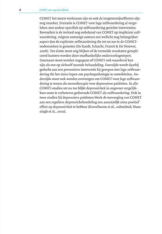 Protocollen voor de GGZ - Comet voor negatief zelfbeeld