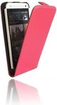 HTC One M9 Lederlook Flip Case hoesje Roze
