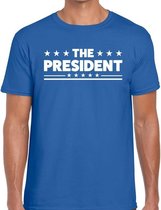 The President heren shirt blauw - Heren feest t-shirts XXL