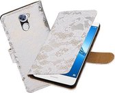 BestCases.nl Huawei Y7 / Y7 Prime Lace booktype hoesje Wit