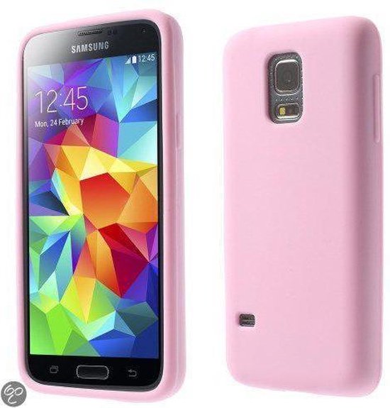Langskomen beheerder kas Soft Silicone case hoesje Samsung Galaxy S5 mini licht roze | bol.com