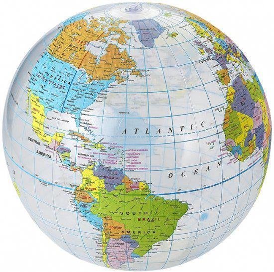 28CM Strandbal Wereldbol / Opblaasbare Strandbal Wereldbol