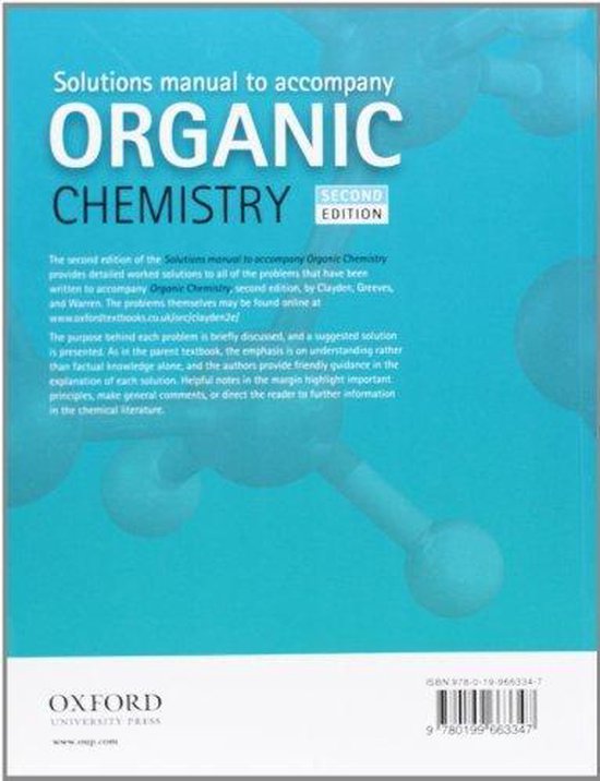 Solutions Manual to accompany Organic Chemistry | 9780199663347