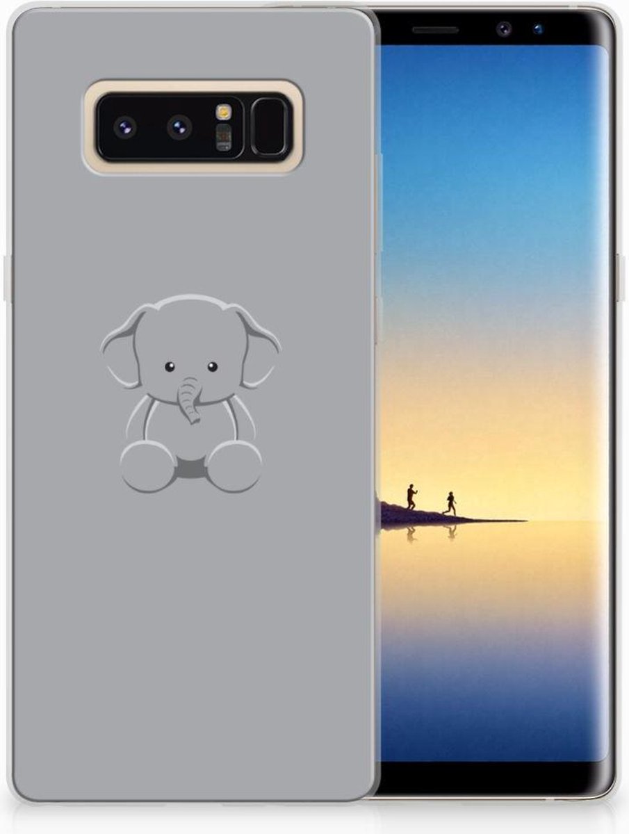 Samsung Galaxy Note 8 Telefoonhoesje met Naam Grijs Baby Olifant