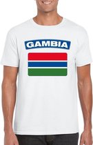 T-shirt met Gambiaanse vlag wit heren XL