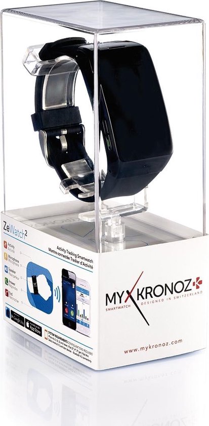 MyKronoz ZeWatch 2 smartwatch Zwart met siliconen band bol